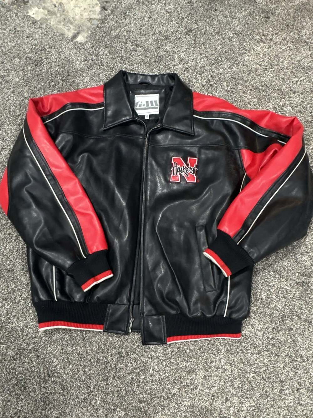 G-III Nebraska Huskers Jacket Size XL Black Red